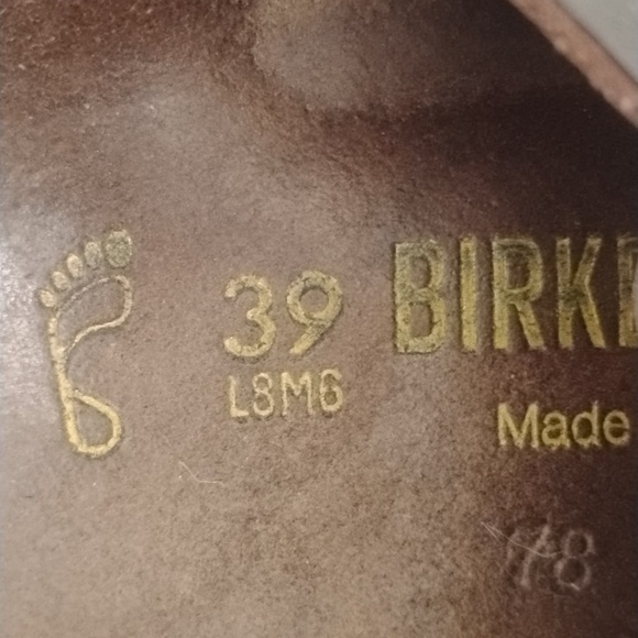 Birkenstock Boston Brown Leather Mules Shoes  L8 M6 - Picture 4 of 7